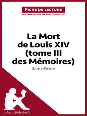 cover image of La Mort de Louis XIV (tome III des Mémoires) de Saint-Simon (Fiche de lecture)